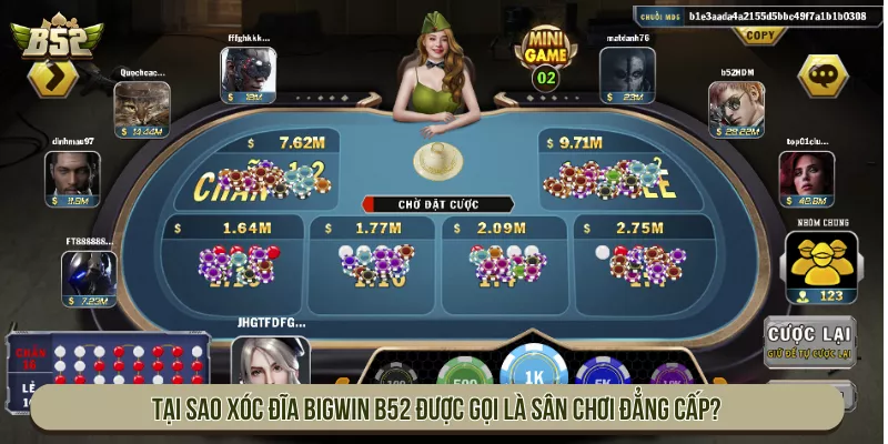 Tại sao Xóc Đĩa Bigwin B52 được gọi là Sân chơi đẳng cấp?